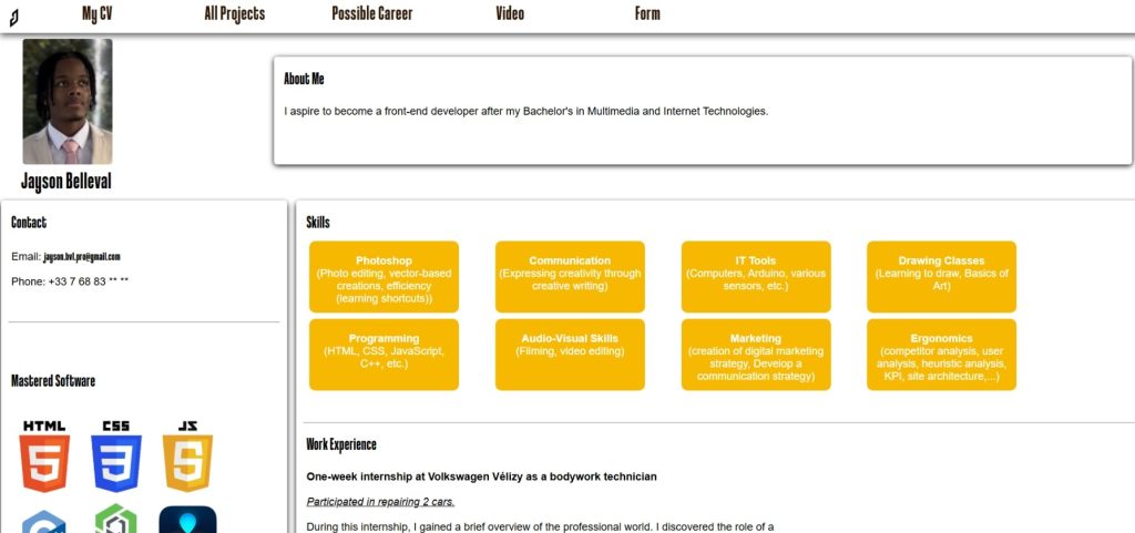 CV en ligne (HTML/CSS)